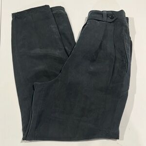Diane Gilman - silk, charcoal/black,‎ petite pants, vintage